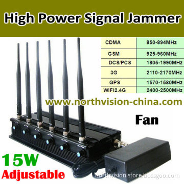 15W High Power 3G/4G Mobile Phone Signal Jammer